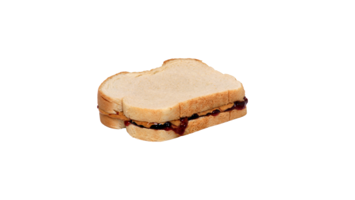 picture of a peanut butter and jelly sandwich.